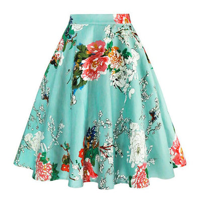 Skirts Women Retro High Waist Midi Skirt