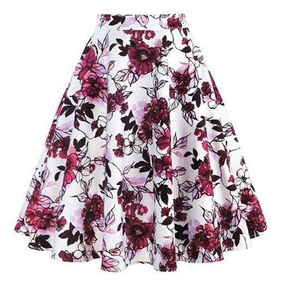 Skirts Women Retro High Waist Midi Skirt