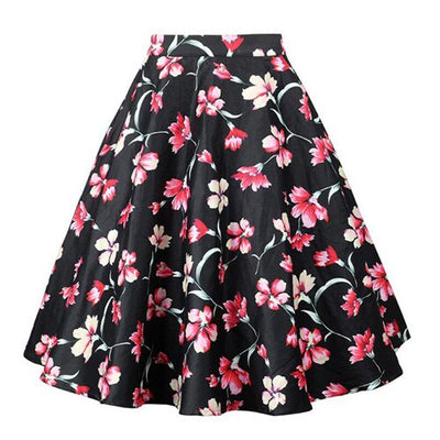 Skirts Women Retro High Waist Midi Skirt