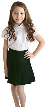 unik Girl Pleated Uniform Skirt Scooter Size 5-16 Navy Khaki Plaid (Hunter Green, 5): Clothing