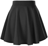 Urban CoCo Women's Basic Versatile Stretchy Flared Casual Mini Skater Skirt (X-Large, Black) at Amazon Womenâs Clothing store