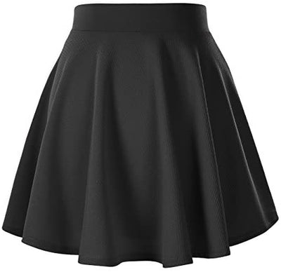 Urban CoCo Women's Basic Versatile Stretchy Flared Casual Mini Skater Skirt (X-Large, Black) at Amazon Womenâs Clothing store