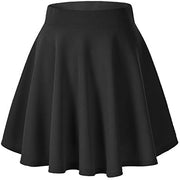 Urban CoCo Women's Basic Versatile Stretchy Flared Casual Mini Skater Skirt (X-Large, Black) at Amazon Womenâs Clothing store
