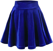 Urban CoCo Women's Vintage Velvet Stretchy Mini Flared Skater Skirt (S, Royal Blue) at Amazon Womenâs Clothing store