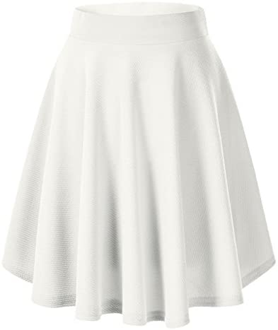 Urban CoCo Women's Basic Versatile Stretchy Flared Casual Mini Skater Skirt (X-Large, Black) at Amazon Womenâs Clothing store