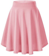 Urban CoCo Women's Basic Versatile Stretchy Flared Casual Mini Skater Skirt (X-Large, Pink) at Amazon Womenâs Clothing store
