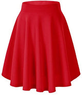 Urban CoCo Women's Basic Versatile Stretchy Flared Casual Mini Skater Skirt (X-Large, Pink) at Amazon Womenâs Clothing store