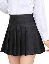 Jenkoon Womens Girls Pleated Dennis Skirt High Waist A-Line School Uniform Skater Skirt (Red, Large) at Amazon Womenâs Clothing store