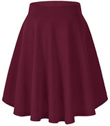 Urban CoCo Women's Basic Versatile Stretchy Flared Casual Mini Skater Skirt (X-Large, Pink) at Amazon Womenâs Clothing store