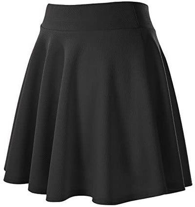 Urban CoCo Women's Basic Versatile Stretchy Flared Casual Mini Skater Skirt (X-Large, Black) at Amazon Womenâs Clothing store
