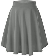 Urban CoCo Women's Basic Versatile Stretchy Flared Casual Mini Skater Skirt (X-Large, Black) at Amazon Womenâs Clothing store