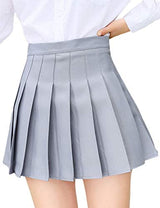 Jenkoon Womens Girls Pleated Dennis Skirt High Waist A-Line School Uniform Skater Skirt (Red, Large) at Amazon Womenâs Clothing store
