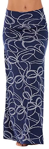 Urban CoCo Women's Stylish Spandex Comfy Fold-Over Flare Long Maxi Skirt at Amazon Womenâs Clothing store