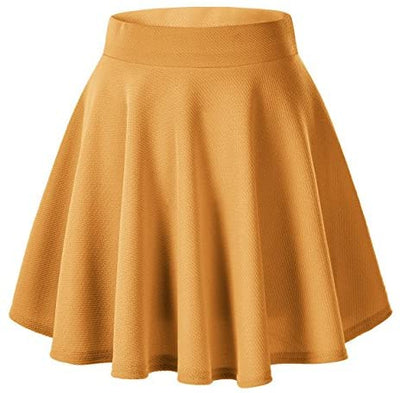 Urban CoCo Women's Basic Versatile Stretchy Flared Casual Mini Skater Skirt (X-Large, Pink) at Amazon Womenâs Clothing store