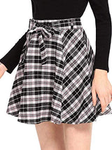 Milumia Women A line Pleated Skater Skirts Cheerleader High Waist Plaid Flared: Clothing