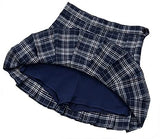 Fashion World Women High-Waist Pleated Mini Skirt with Soft Underneath,Blue Large: Clothing