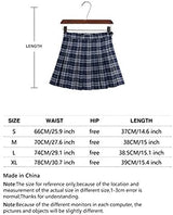 Fashion World Women High-Waist Pleated Mini Skirt with Soft Underneath,Blue Large: Clothing