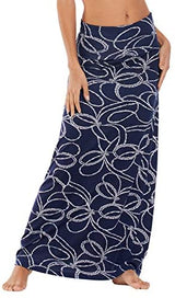 Urban CoCo Women's Stylish Spandex Comfy Fold-Over Flare Long Maxi Skirt at Amazon Womenâs Clothing store