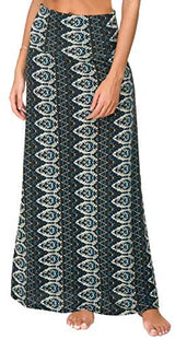 Urban CoCo Women's Stylish Spandex Comfy Fold-Over Flare Long Maxi Skirt at Amazon Womenâs Clothing store