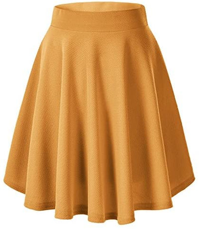Urban CoCo Women's Basic Versatile Stretchy Flared Casual Mini Skater Skirt (X-Large, Pink) at Amazon Womenâs Clothing store