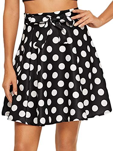 Milumia Women A line Pleated Skater Skirts Cheerleader High Waist Plaid Flared: Clothing