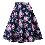 Skirts Women Retro High Waist Midi Skirt