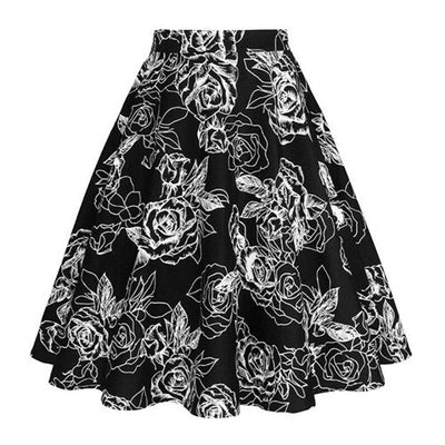 Skirts Women Retro High Waist Midi Skirt
