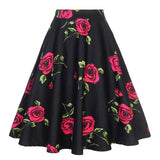 Skirts Women Retro High Waist Midi Skirt