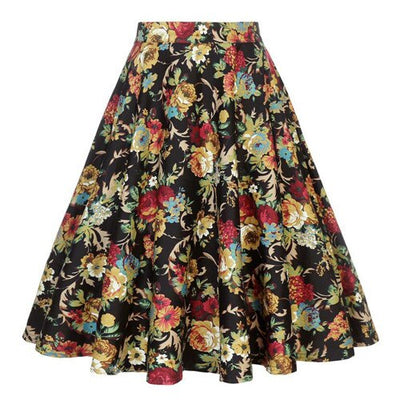 Skirts Women Retro High Waist Midi Skirt