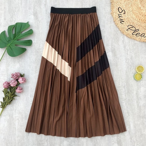 Skirts Womens Pleated Striped